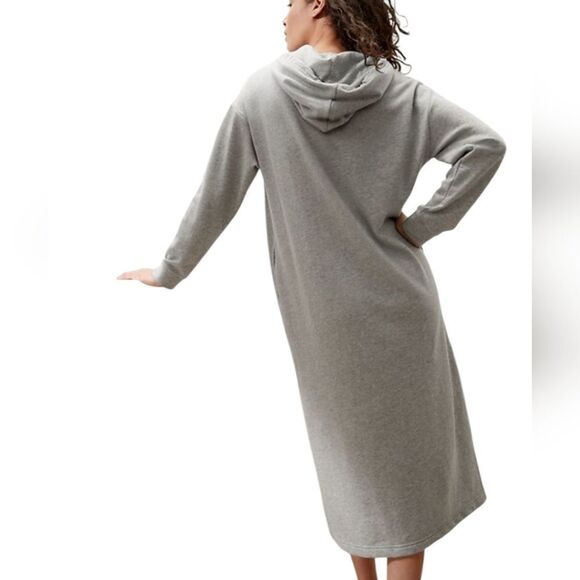 Banana Republic Sweatshirt Hoodie Gray Maxi Dress Sz M - Picture 4 of 14